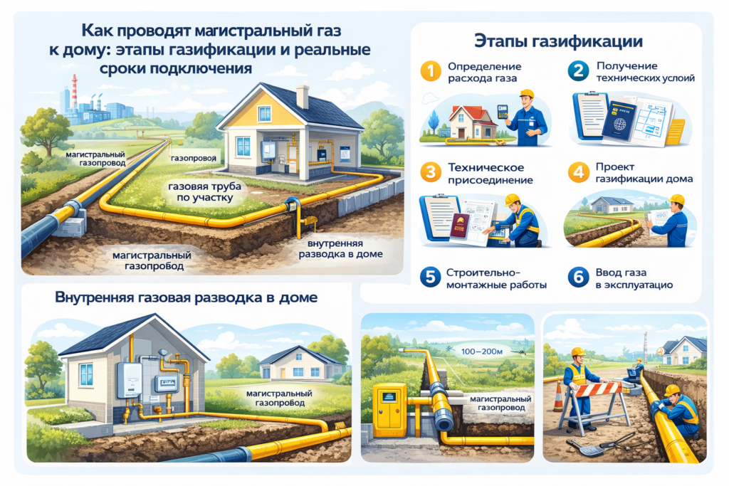 Как проводят магистральный газ к дому: этапы газификации и реальные сроки подключения